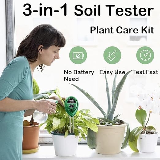 Suplong 3-in-1 Soil Moisture Meter, Upgraded Stainless Steel Probe Soil - Image 4