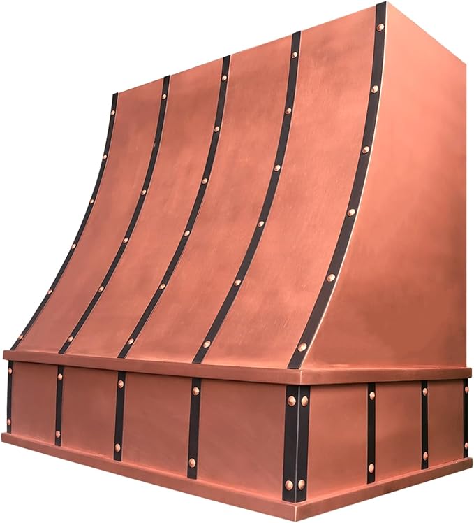 CT Copper Tailor Sloped Copper Vent Hood Wall Mount, 1150 CFM Exhaust Fan - Image 2