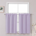 Chyhomenyc Short Curtains 36 Inch Length, Small Light Purple Curtain Tier Rod by Chyhomenyc