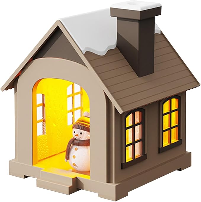 Christmas Village Houses Humidifier 500ml, Cute Snow House Cool Mist Humidifier by PHXCHAM