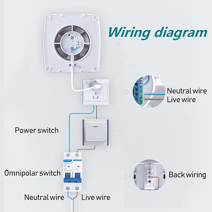 Exhaust Fan 4" Home Ventilation Fan Window and Wall Mount Vent Fan - Image 8