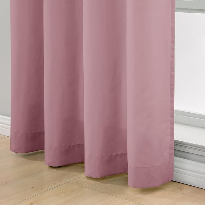L.Z.E Light Filtering Curtains 72 Inch Length 2 Panels Set Lilac Pink Privacy - Image 5