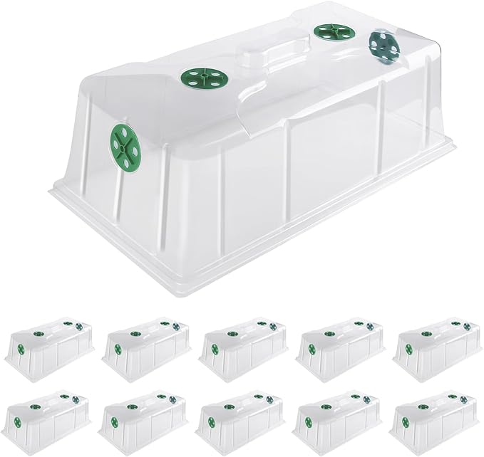 MIXC 10 Pack Humidity Dome 7" Tall Extra Strength, 1020 Growing Trays Cover by MIXC