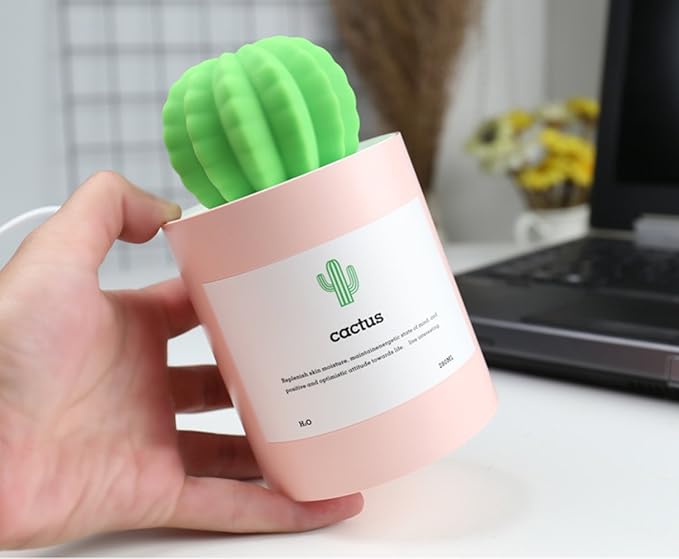 Mini Humidifier, 280ml USB Cool Mist Portable Cactus Air humidifier, - Image 5