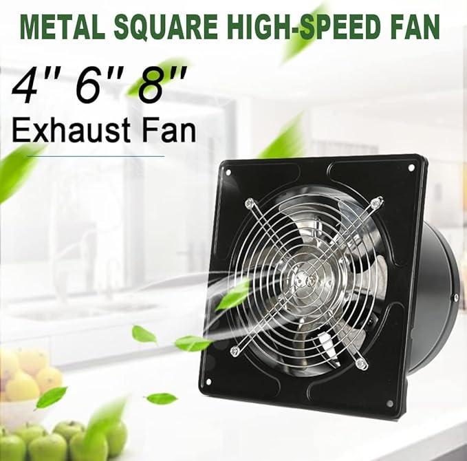 6 inch Exhaust Fan Metal Iron Ventilation Extractor, Silence - Image 2