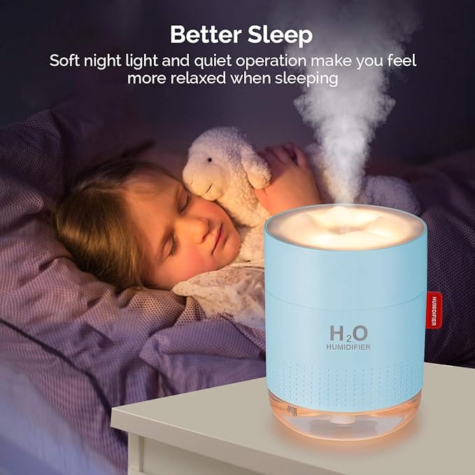 Portable Mini Cool Mist Humidifier, 500ml USB Personal Desktop Humidifier - Image 3