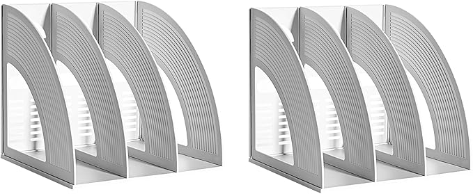 Marte Vanci 2 Pcs Magazine File Holder Book Desktop Organizer Plastic Storage by MarteVanci