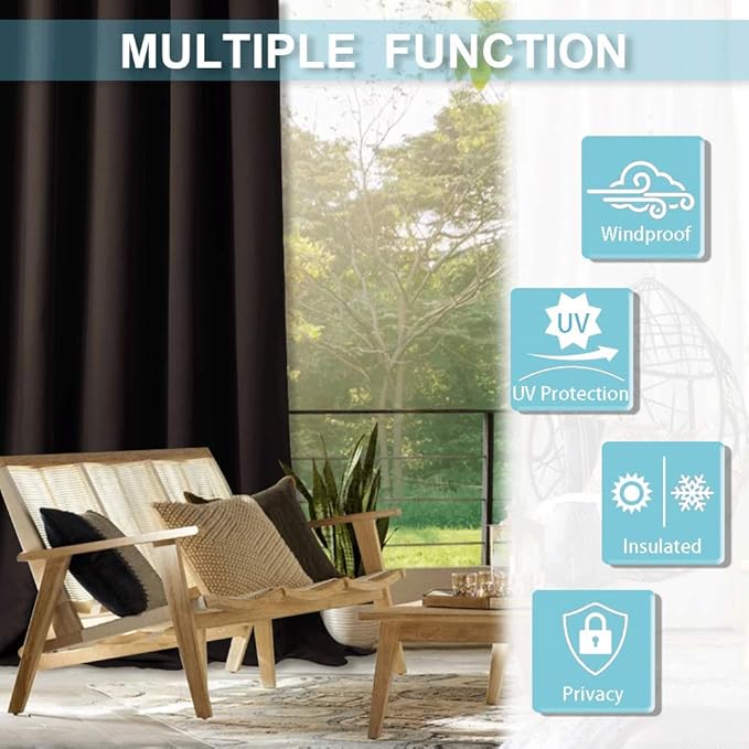 RYB HOME Outdoor Curtains for Patio - Image 7