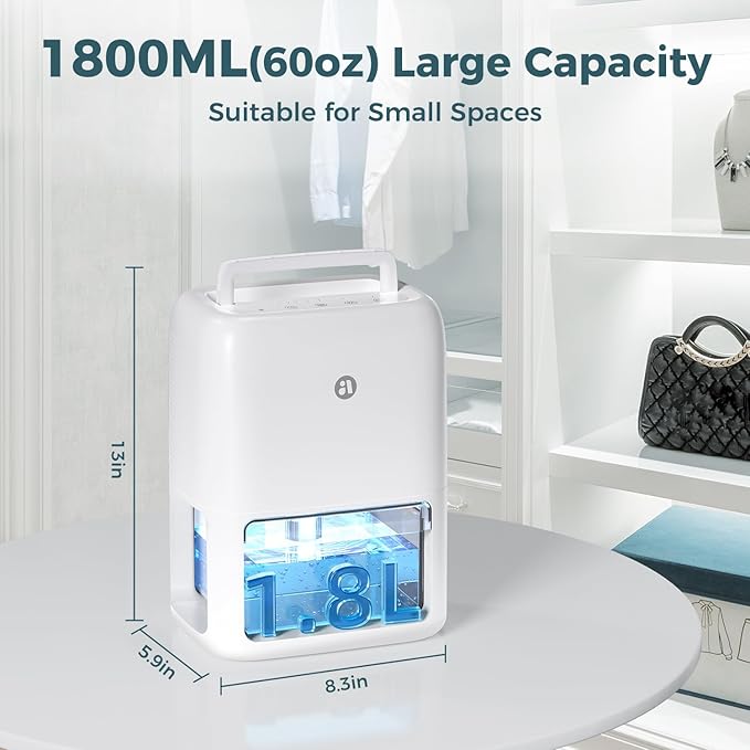 60 OZ Dehumidifiers for Home, Dual-Semiconductor Quiet Dehumidifier - Image 4