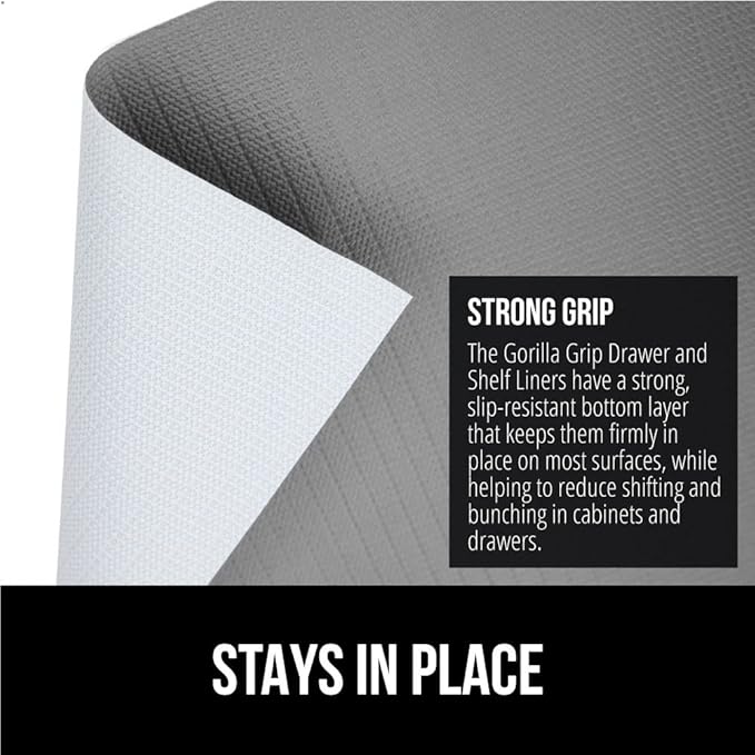 GORILLA GRIP DripGuard Shelf Liner, Non-Adhesive Drawer and Kitchen Cabinet - Image 3