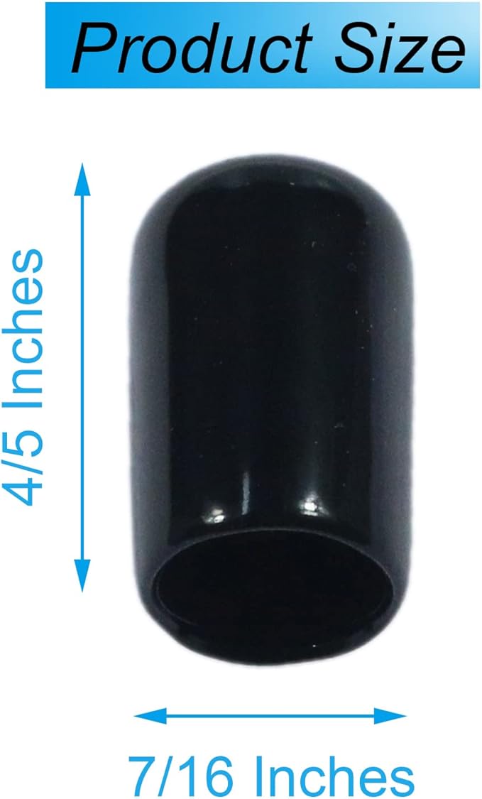 Acocony 7/16 Inch Rubber Cap Round Rubber End Caps PVC Flexible Protector - Image 2