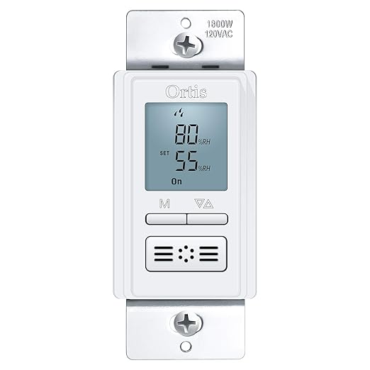 Humidity Sensor Switch, Ortis in-Wall Bathroom Fan Automated Control Switch by SafeEfficientToolSwitches