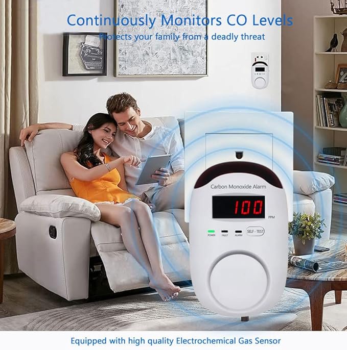 Carbon Monoxide Detectors, WESHLGD Plug-in CO Detector Alarm Monitor - Image 6