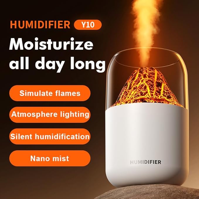 Portable Mini Volcano USB Humidifier - 300ml Cool Mist - Image 4