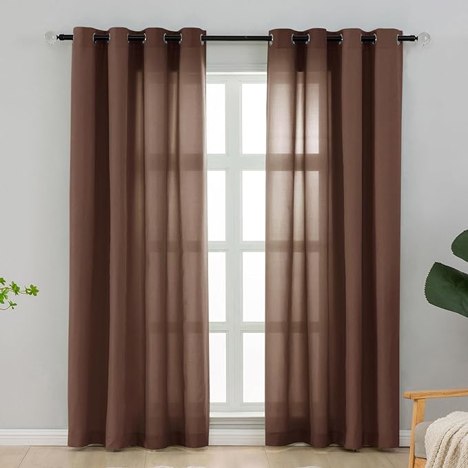 L.Z.E Brown Light Filtering Curtains by LZE
