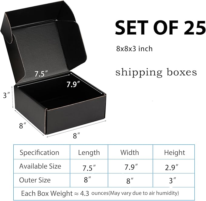 Small Shipping Boxes 8x8x3 Inch - Image 2
