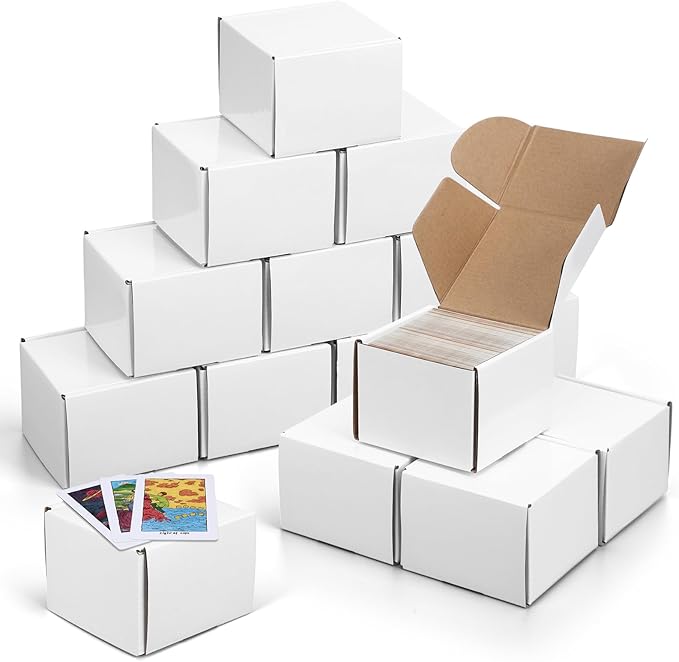 Eaasty 10 Pack Gaming Card Storage Box White Corrugated Cardboard Box Craft by Eaasty