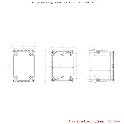 Junction Box, IP67 Waterproof ABS Black Project Box Clear Cover - Image 6