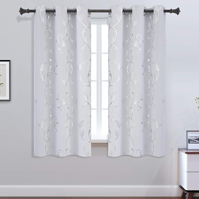 BUHUA Greyish White Blackout Curtains - Image 2