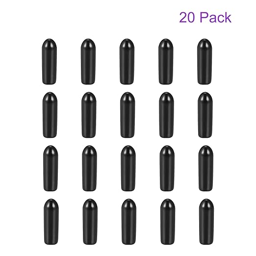 DMiotech 20 Pack 1/8" ID Black Screw Thread Protectors Rubber End Caps Bolt - Image 6