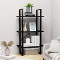 Black Metal Storage Shelf 11.8 x 23.6 x 41.3 in Matte Engineered Wood Bookcase by Unknown