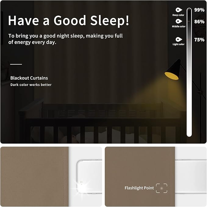 Easy-Going Blackout Curtains for Bedroom, Solid Thermal Insulated Grommet and - Image 2