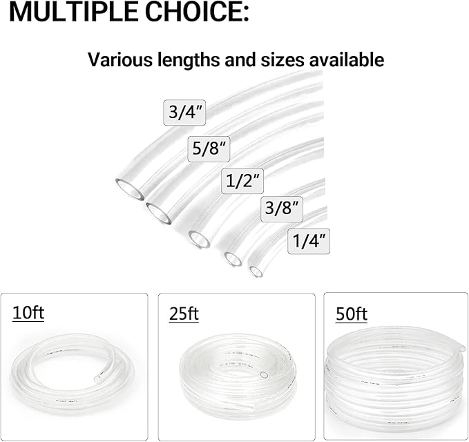 1/4’’ ID × 3/8’’ OD - 10 ft Clear Plastic Vinyl Tubing - Image 6