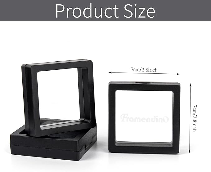 Framendino, 20 Pack Black 3D Floating Frame Display Case Challenge Coin - Image 2