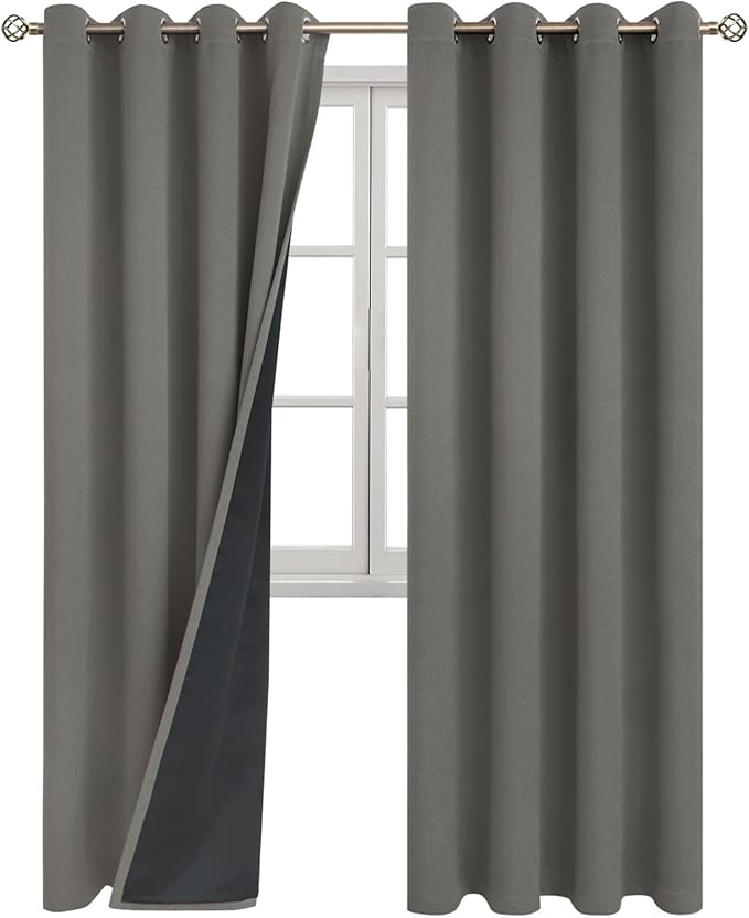 BGment Grey Blackout Curtains for Bedroom Window 84 Inch Length 2 Panels Set by BGment