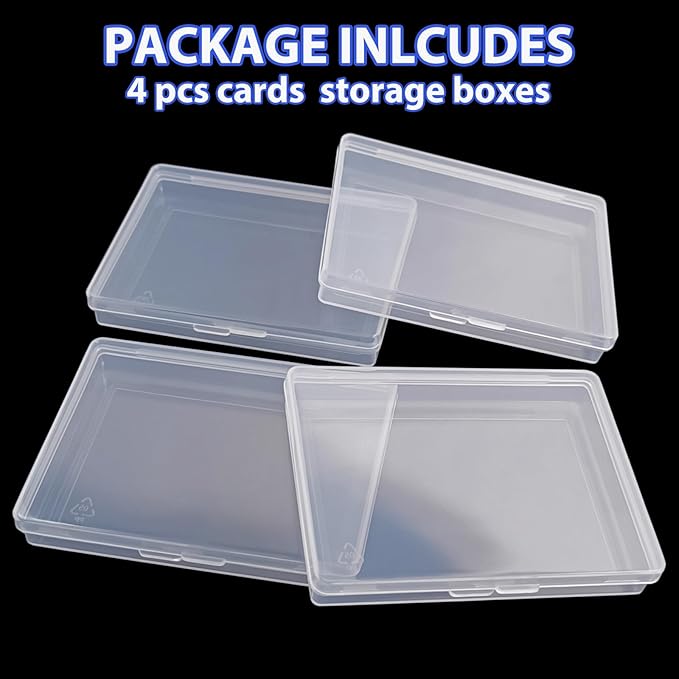 4 Pcs Mini Trading Card Case Clear Plastic Storage Box Game Card Deck Box Cards - Image 5