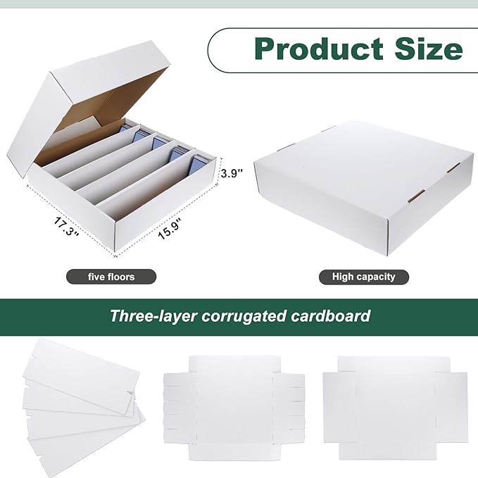 Yexiya 3 Pcs 5000 Count Card Storage Boxes - Image 2