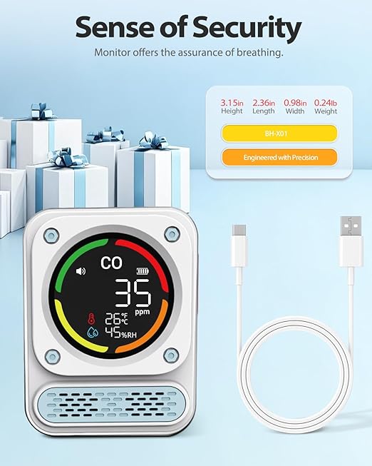 3-in-1 Carbon Monoxide Detector, 0-1000ppm CO Meter - Image 9