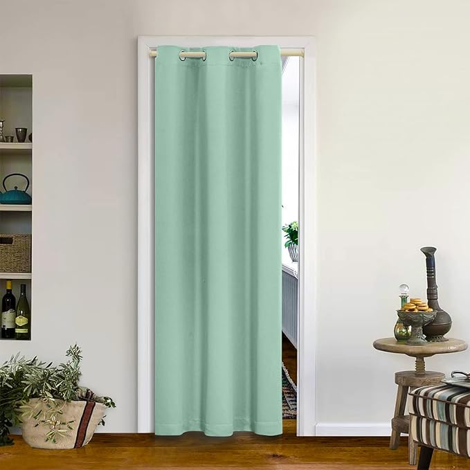 MYSKY HOME Aqua Door Curtains for Doorway Blackout Closet Curtain for Living by MYSKYHOME