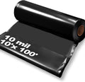 10'x100' Crawl Space Vapor Barrier, 10mil Film Black Plastic Sheeting by Noliven