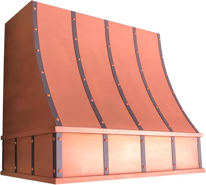 CT Copper Tailor Sloped Copper Vent Hood Wall Mount, 1150 CFM Exhaust Fan - Image 3