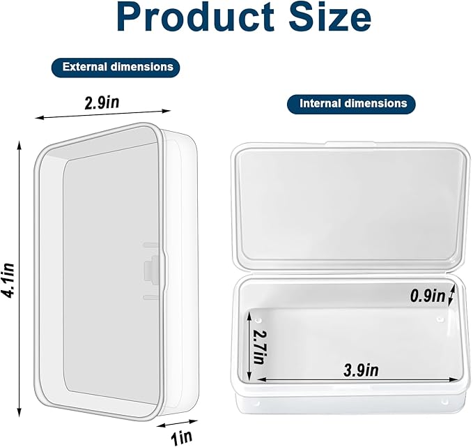 Blank Card Case, 4 Pack Clear Plastic Card Deck Box, Snaps Closed - Image 2