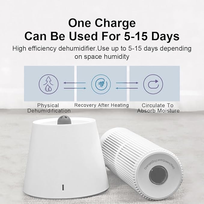 Reusable Cordless Gun Safe Mini Dehumidifier, Rechargeable - Image 4