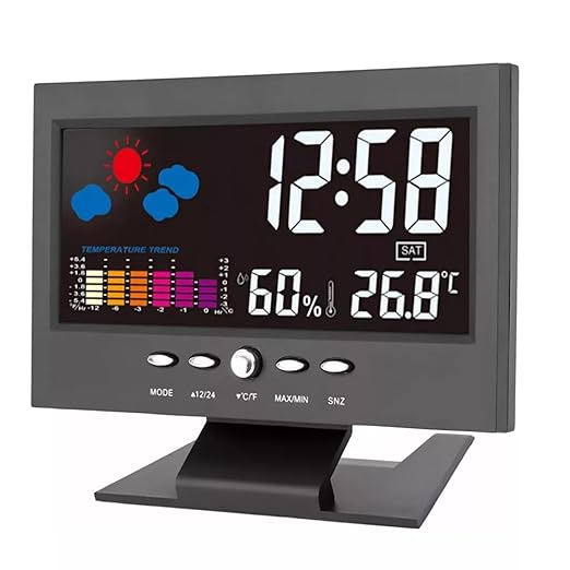 ikaufen Weather Station Wireless Indoor Thermometer Temperature Desk Digital by ikaufen