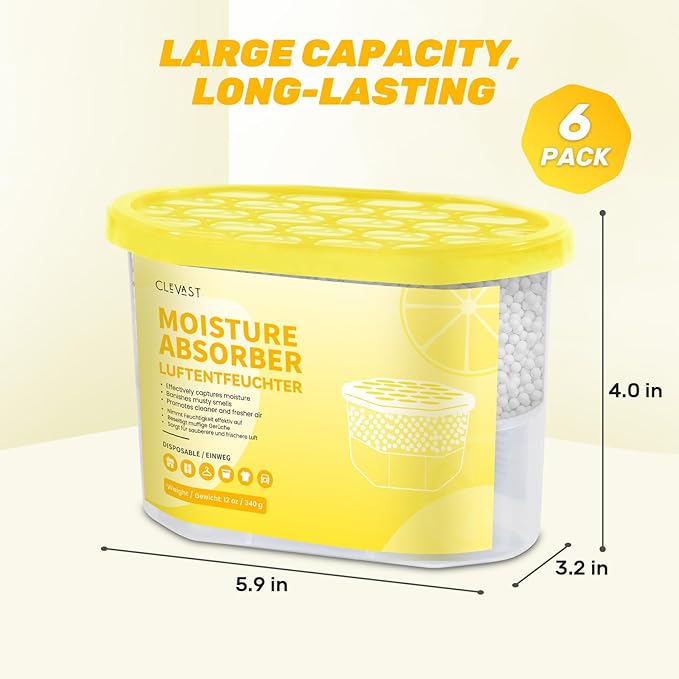 CLEVAST Moisture Absorber Boxes 6 Pack, 12 Oz Dehumidifier - Image 7