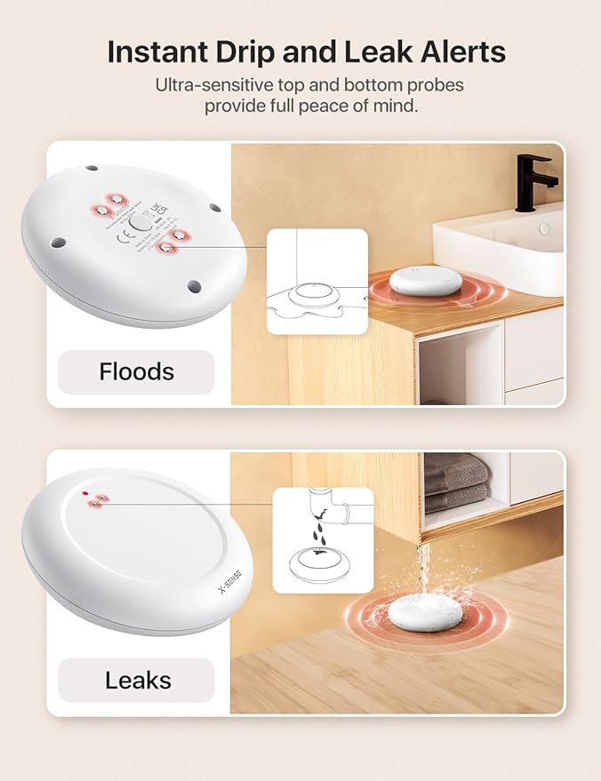X-Sense Wi-Fi Water Leak Detector, 3 SWS0A Water Sensors - Image 5