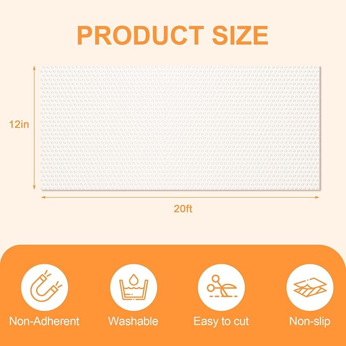 FEXIA Shelf Liner 12 Inch x 20 FT Clear Non Slip Waterproof Cabinet and Drawer - Image 2