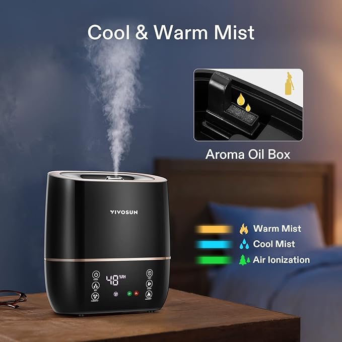 VIVOSUN 2-in-1 Warm and Cool Mist Humidifier, 5L Indoor Ultrasonic Air - Image 2