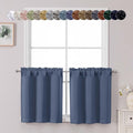 Chyhomenyc Denim Blue Short Blackout Curtains 24 Inch Length, Small Kitchen by Chyhomenyc