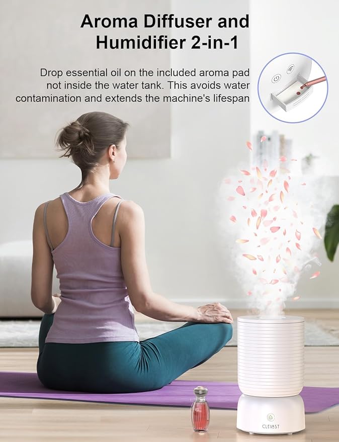 CLEVAST Smart Humidifiers for Bedroom, Top Fill 3L Cool Mist Quiet Ultrasonic - Image 5