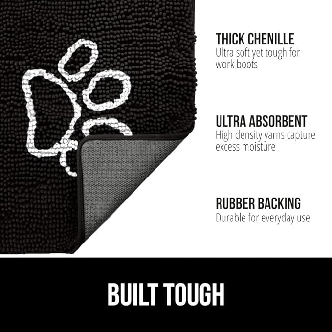 GORILLA GRIP SOAKSTOPPER Dog Door Mat, 36x24 Machine Washable Rug Absorbent - Image 2