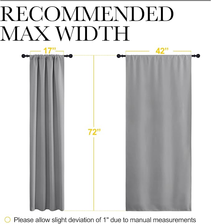 NICETOWN Silver Grey Blackout Curtains - Image 7