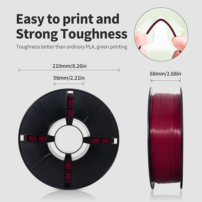 PLA Filament 1.75mm Merlot Maroon 1KG, Clog-Free 3D Printer Filament - Image 3