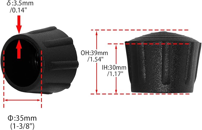 Flyshop 1-3/8", 35 mm Patio Chair Leg Caps Furniture Table Covers Floor - Image 2