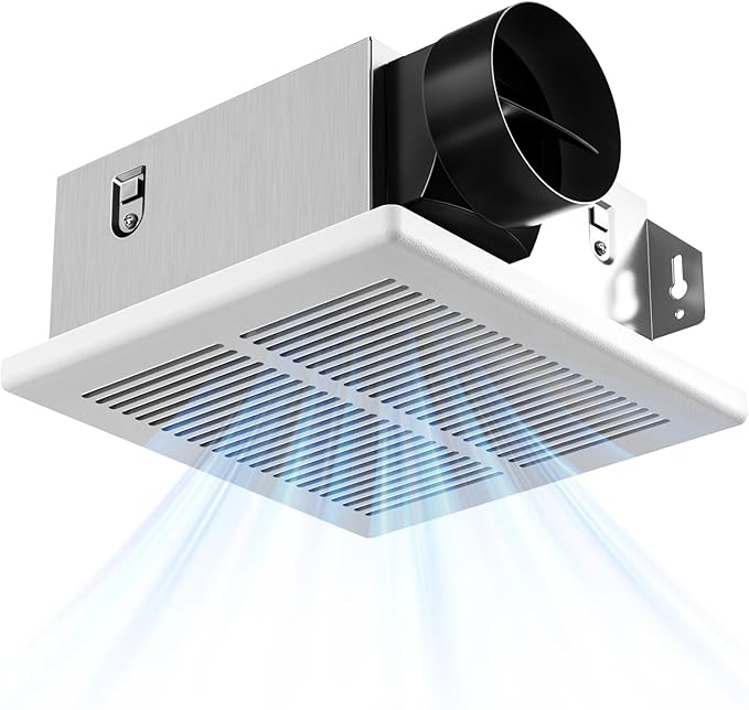 Amico Bathroom Exhaust Fan, 1.0 Sones, 80 CFM, Low Noise, Ceiling Mounted by Amico