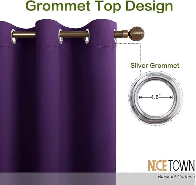 NICETOWN Blackout Room Darkening Window Curtain Triple Weave Home Decoration - Image 2